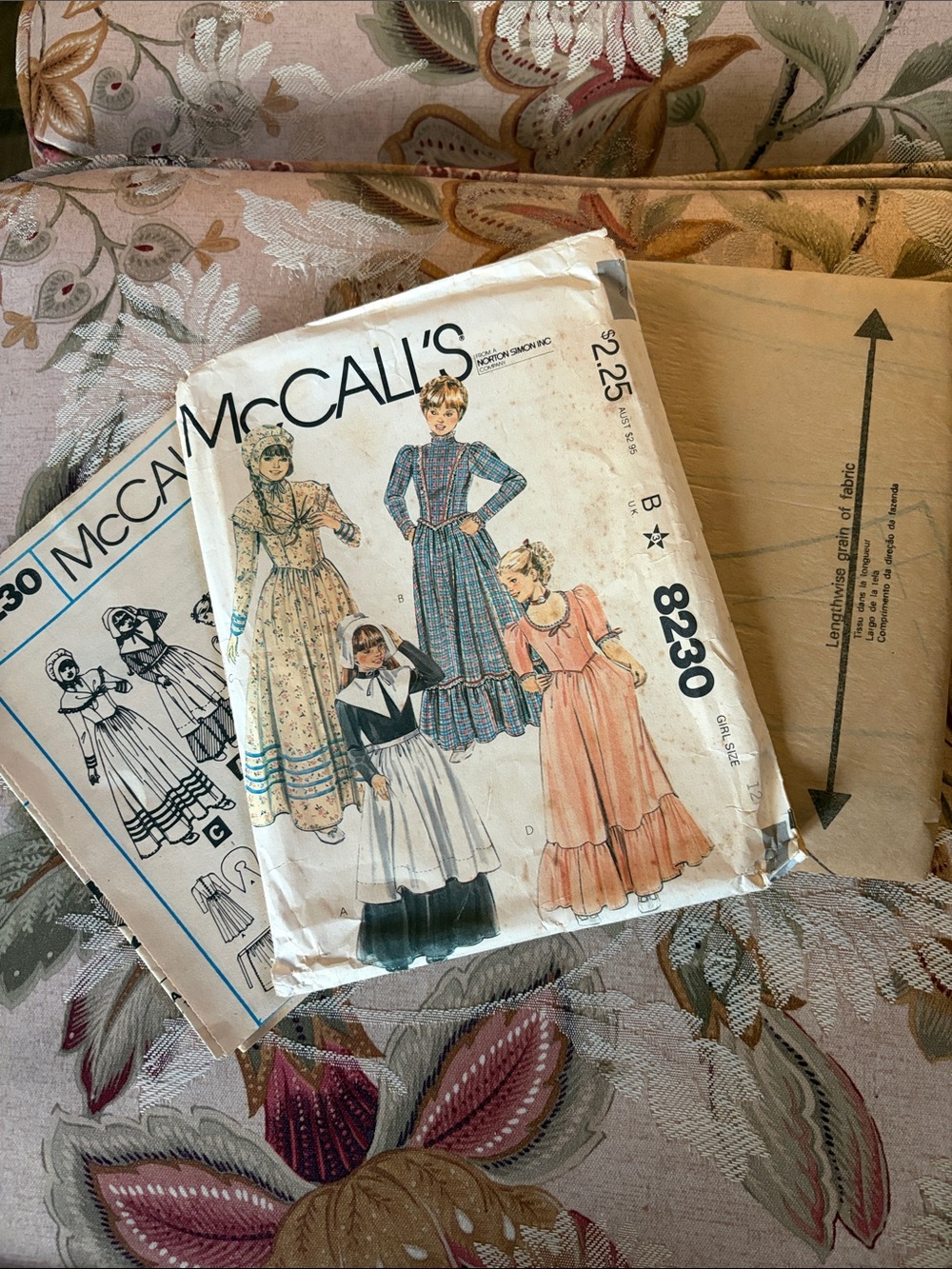 VTG 1982 McCall’s 8230 Costume Sewing Pattern Pilgrim Prairie Factory Fold Sz12